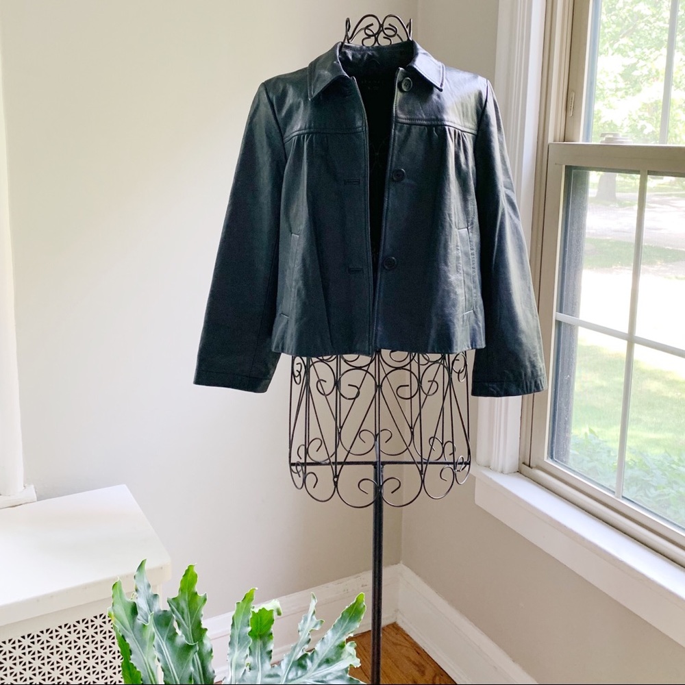 Theory Genuine Leather Jacket 3/4 Sleeve